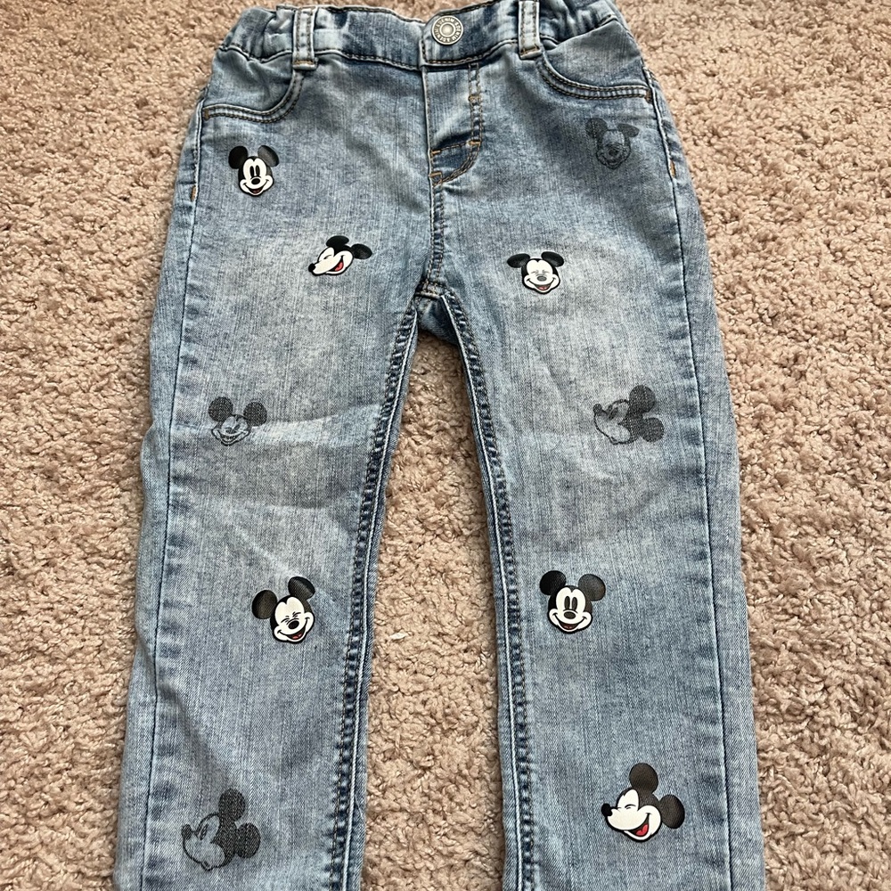 Cutest H&M Mickey Mouse Toddler Jeans SZ: 2T